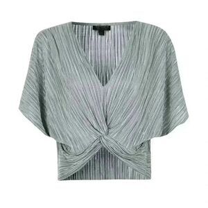 Missguided Women's Silver Poly/Spandex Top